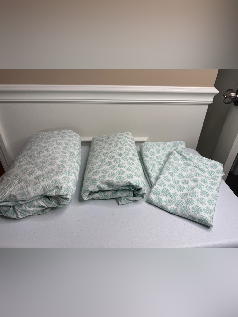 Laura Ashley Soft Mint Margate Shell-Print Full Bedding Set